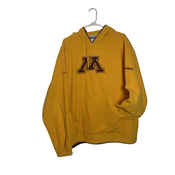 Columbia Sportswear Minnesota Golden Gophers Yellow Hoodie XL Mens Fleece Pullov - Picture 2 of 16
